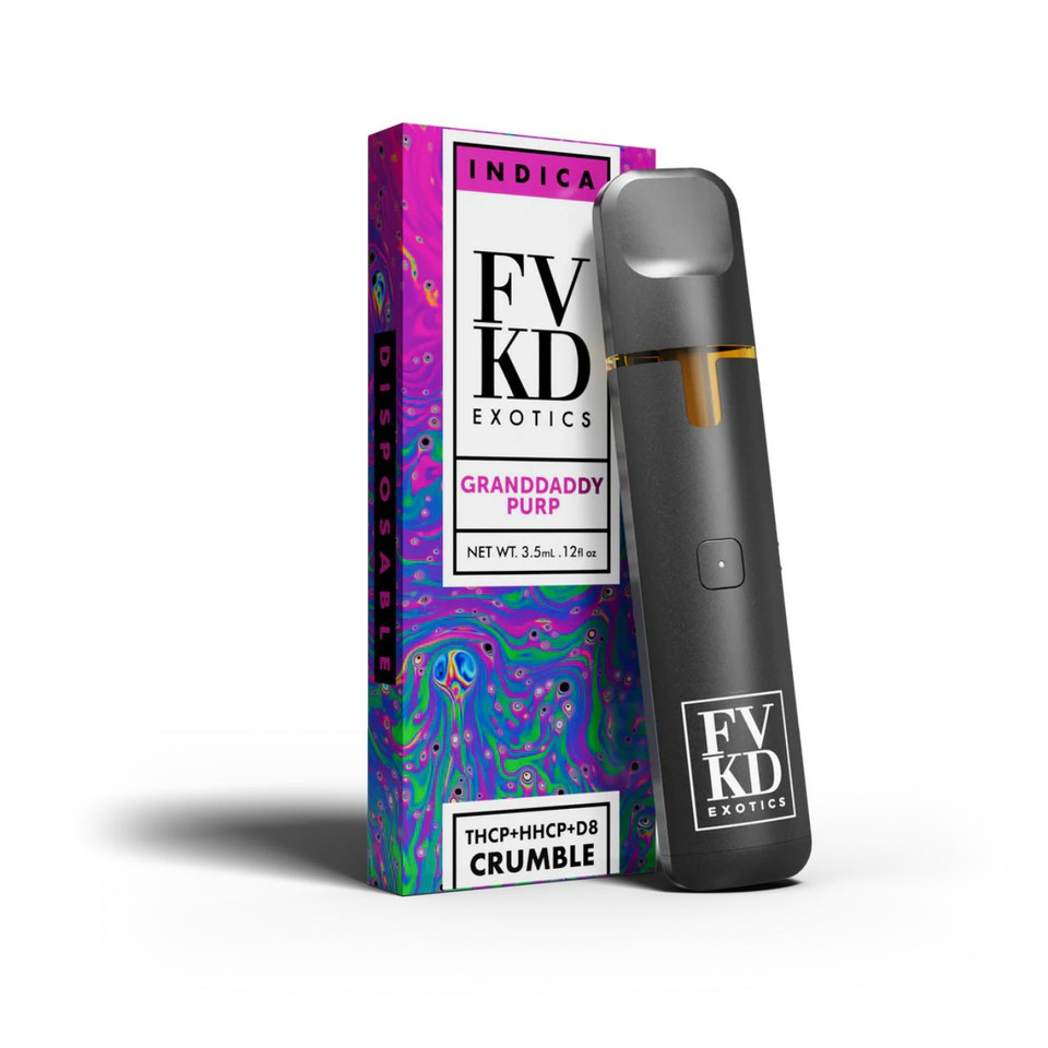 FVKD Exotics THCP Crumble Disposables 3.5G Granddaddy Purp Indica
