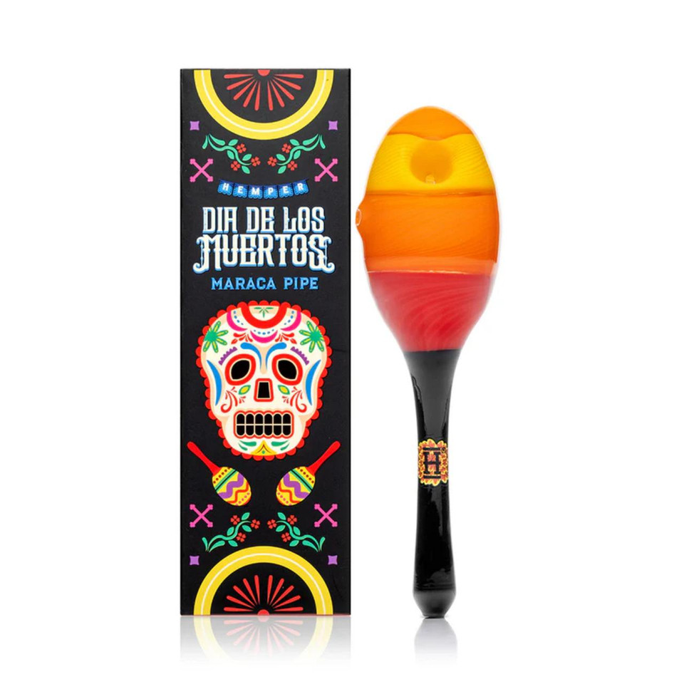 Hemper Hand Pipe Dia de los muertos Maraca