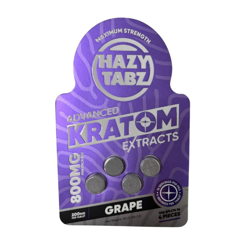 Hazy Tabz Advanced Kratom Extracts 800MG-4CT Grape