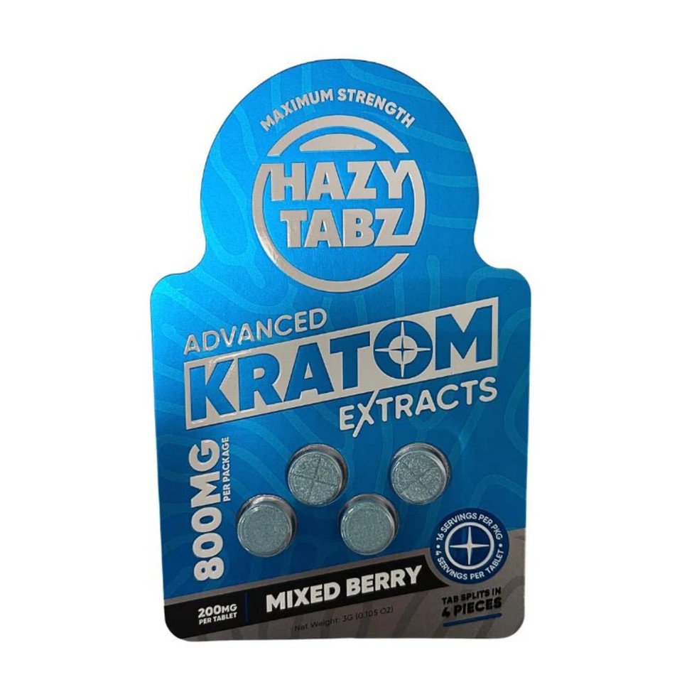 Hazy Tabz Advanced Kratom Extracts 800MG-4CT Mixed Berry