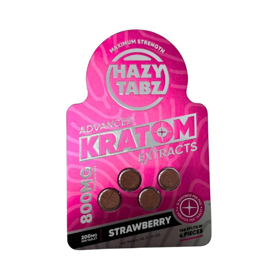 Hazy Tabz Advanced Kratom Extracts 800MG-4CT Strawberry