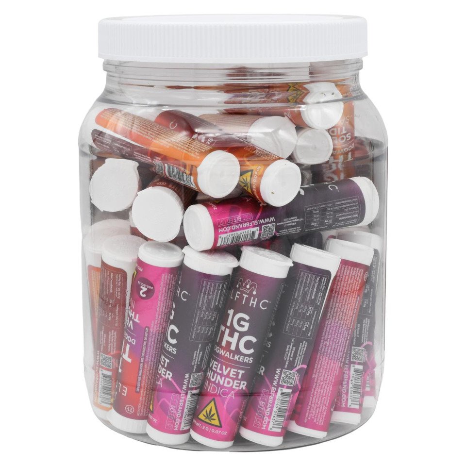 ELFTHC THC Dogwalkers Prerolls 1G - 40CT Solar Ride Sativa-Velvet Thunder Indica