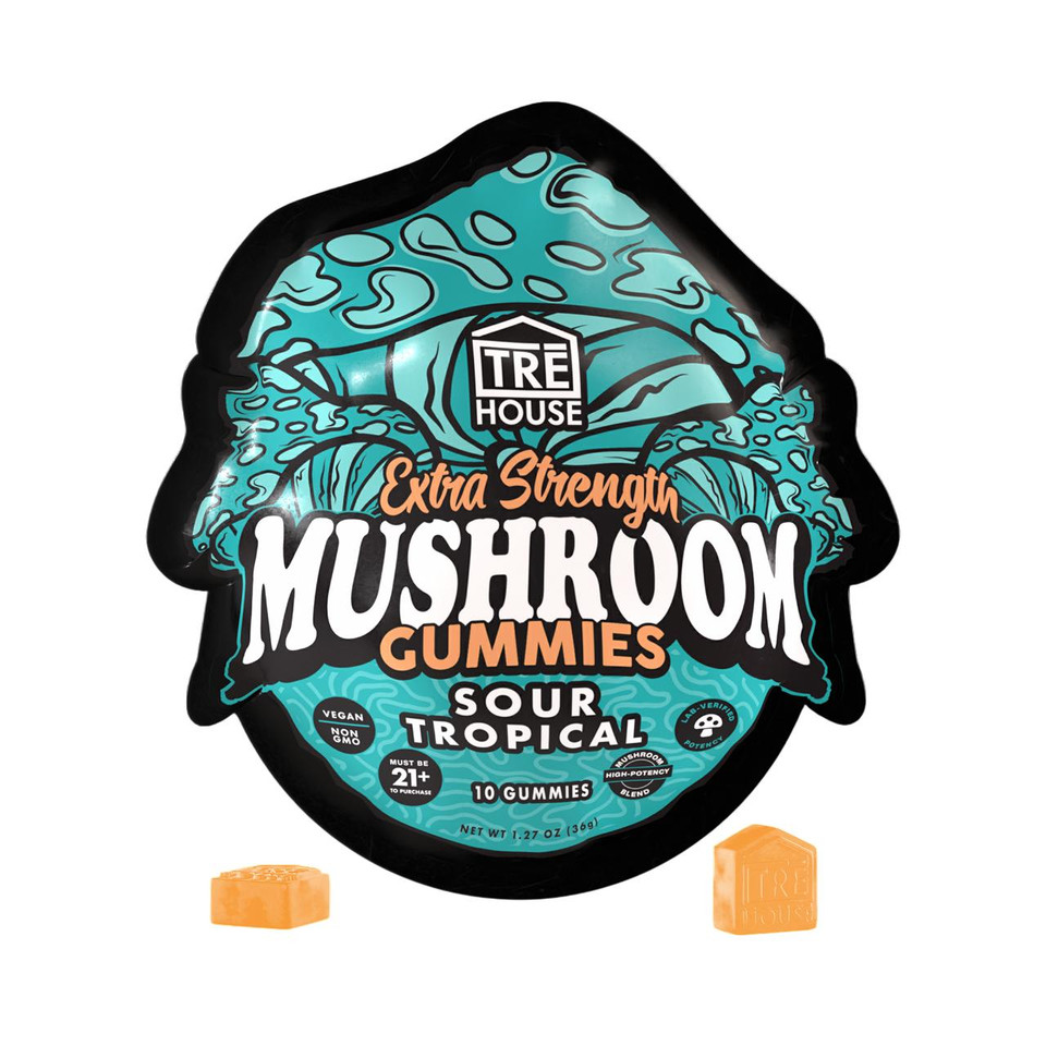 TRĒ House Extra Strength Magic Mushroom Blend Gummies – 10COUNT Sour Tropical