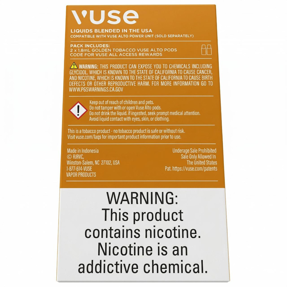 Vuse Alto Prefilled Replacement Pod 1.8ML 2.4% - Pack of 2 Back