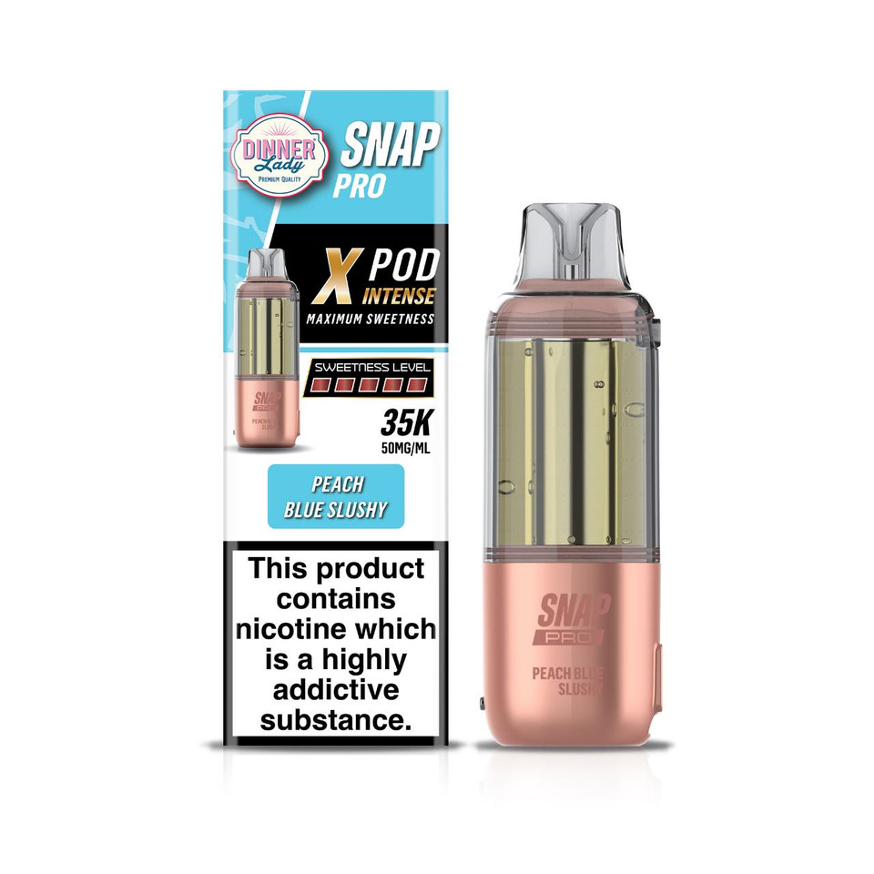 Dinner Lady Snap Pro Intense 35K Replacement Pod Cartridge - 1PK Peach Blue Slushy