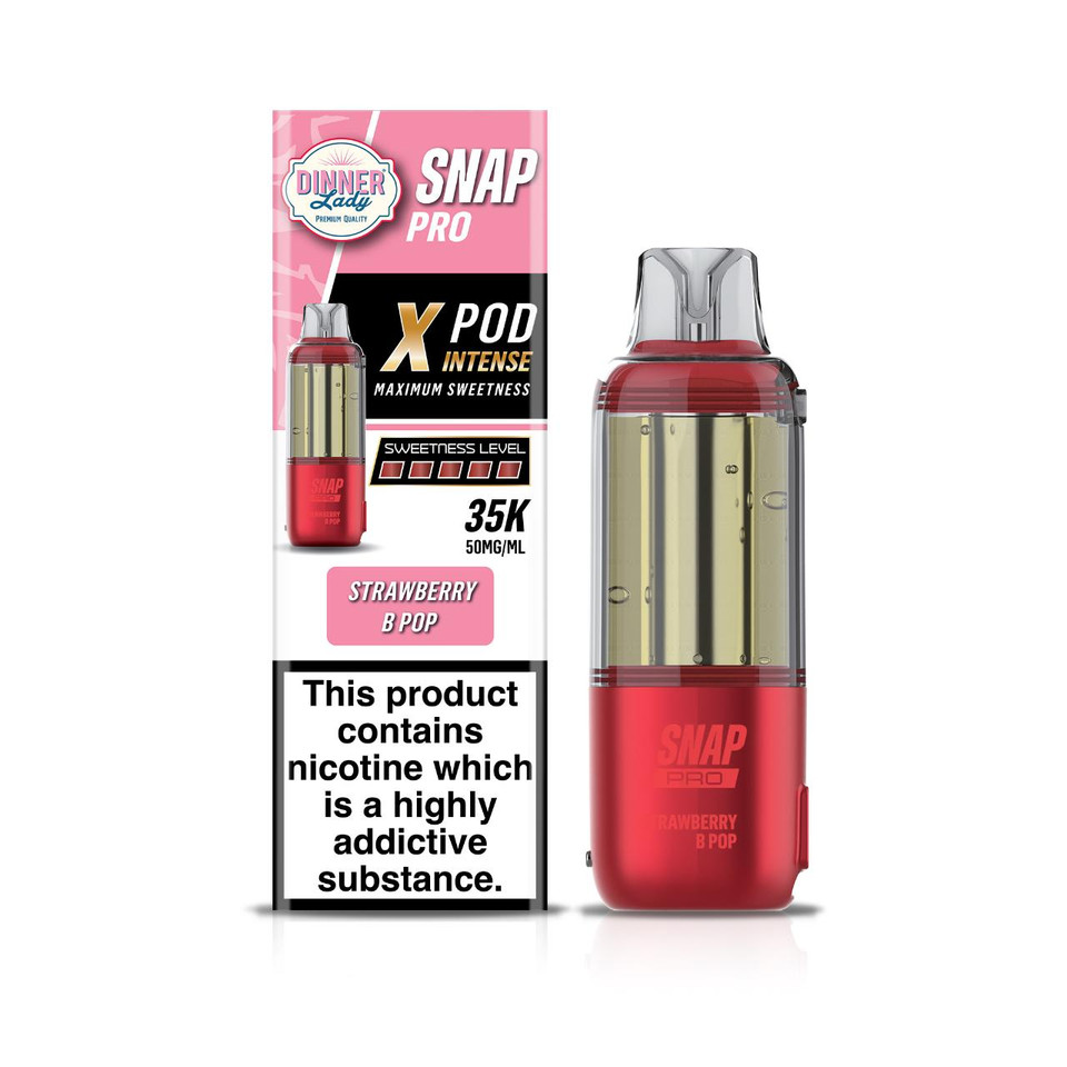 Dinner Lady Snap Pro Intense 35K Replacement Pod Cartridge - 1PK Strawberry B Pop