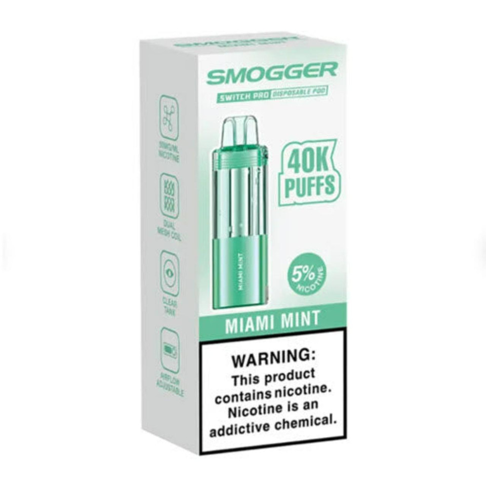 Smogger Switch Pro 40K Pre-filled Replacement Pod Pack of 1 Miami Mint