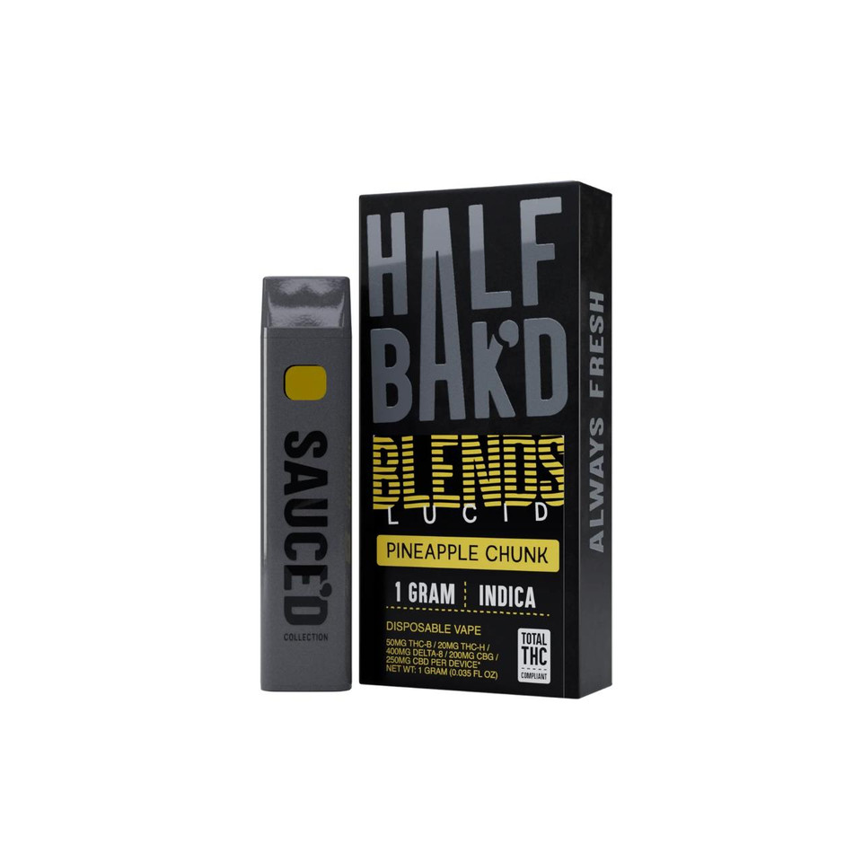 Half Bak'd Lucid Blends Disposable 1G-Pineapple Chunk Indica