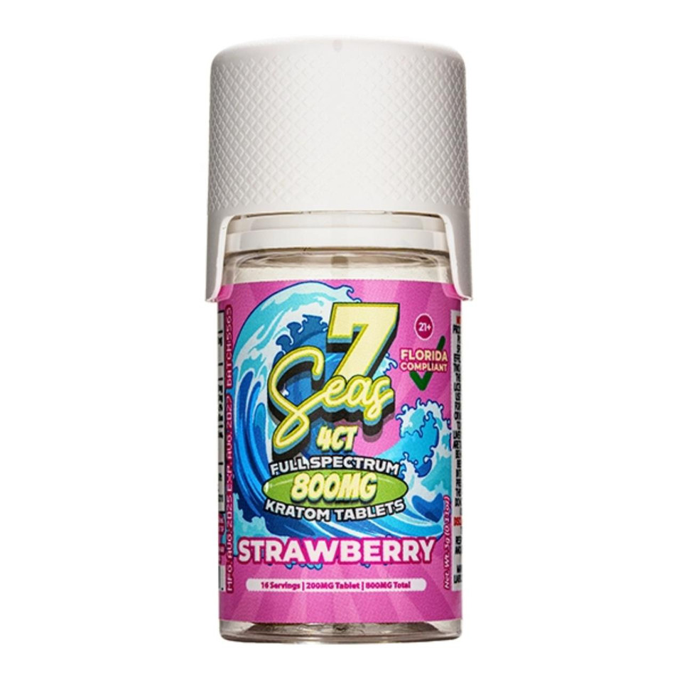 7 Seas Full Spectrum Kratom Tablets 800MG - 4CT Strawberry