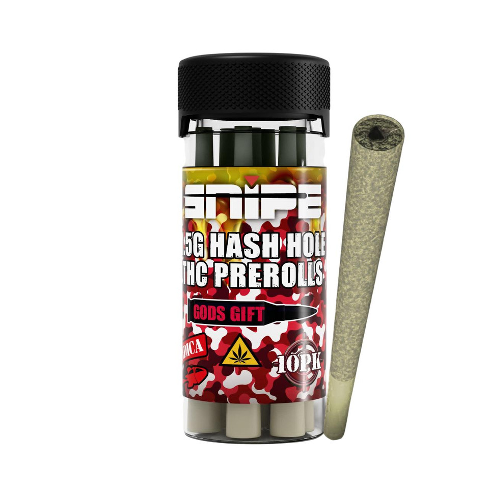 Snipe THCP Hash Hole Prerolls Jar 1.5G - 10PK Gods Gift Indica