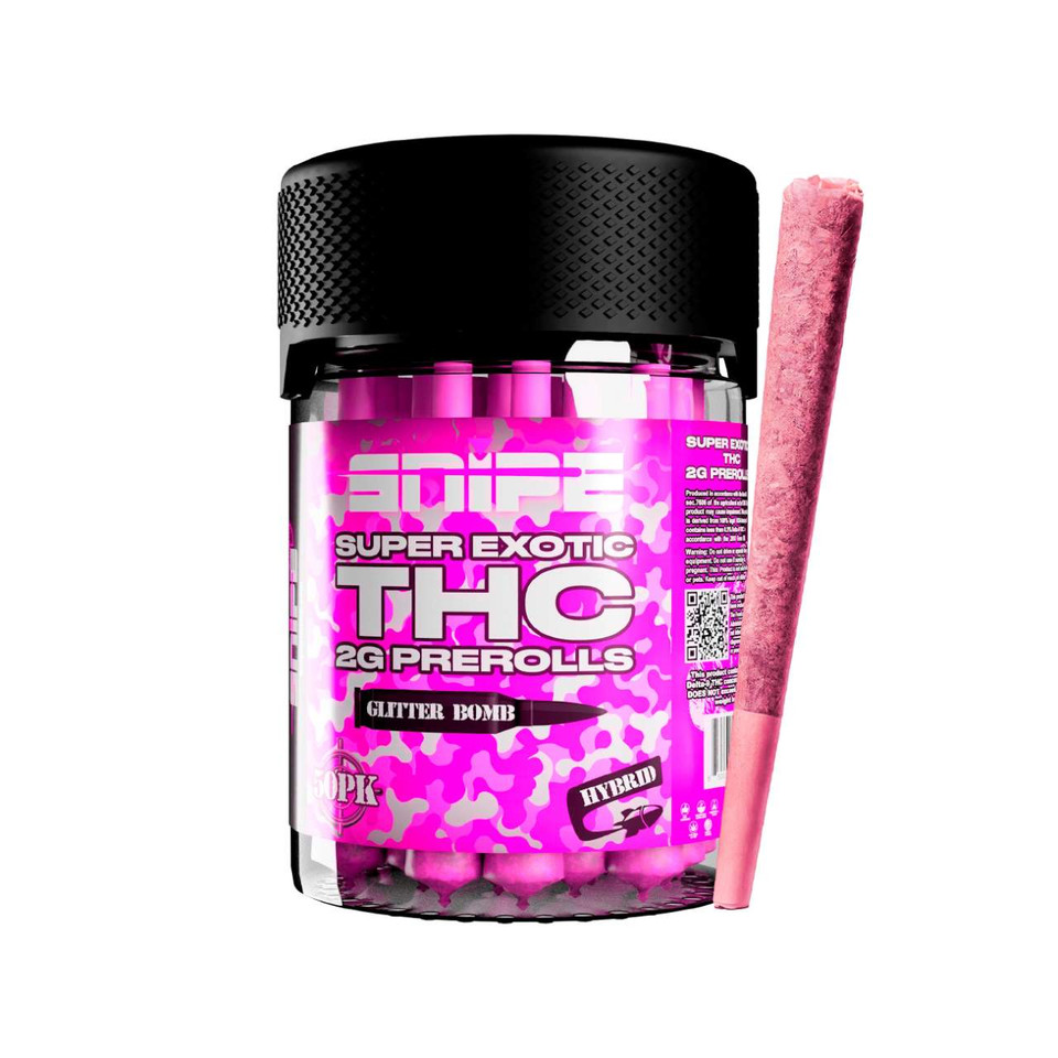 Snipe THCP Pink Prerolls Jar 2G - 50PK Glitter Bomb Hybrid