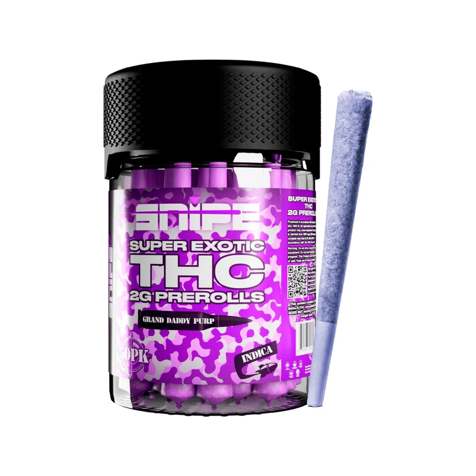 Snipe THCP Purple Prerolls Jar 2G - 50PK Grand Daddy Purp Indica