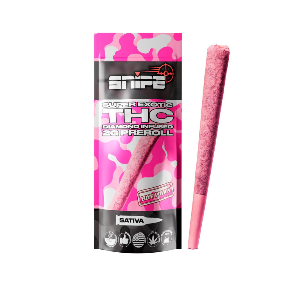 Snipe THCP Diamond Infused Pink Prerolls 2G -1PK Love Potion Sativa