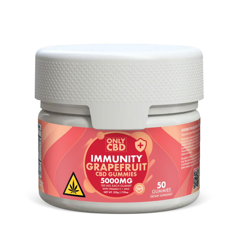 Only CBD Immunity Gummies 5000MG GrapeFruit