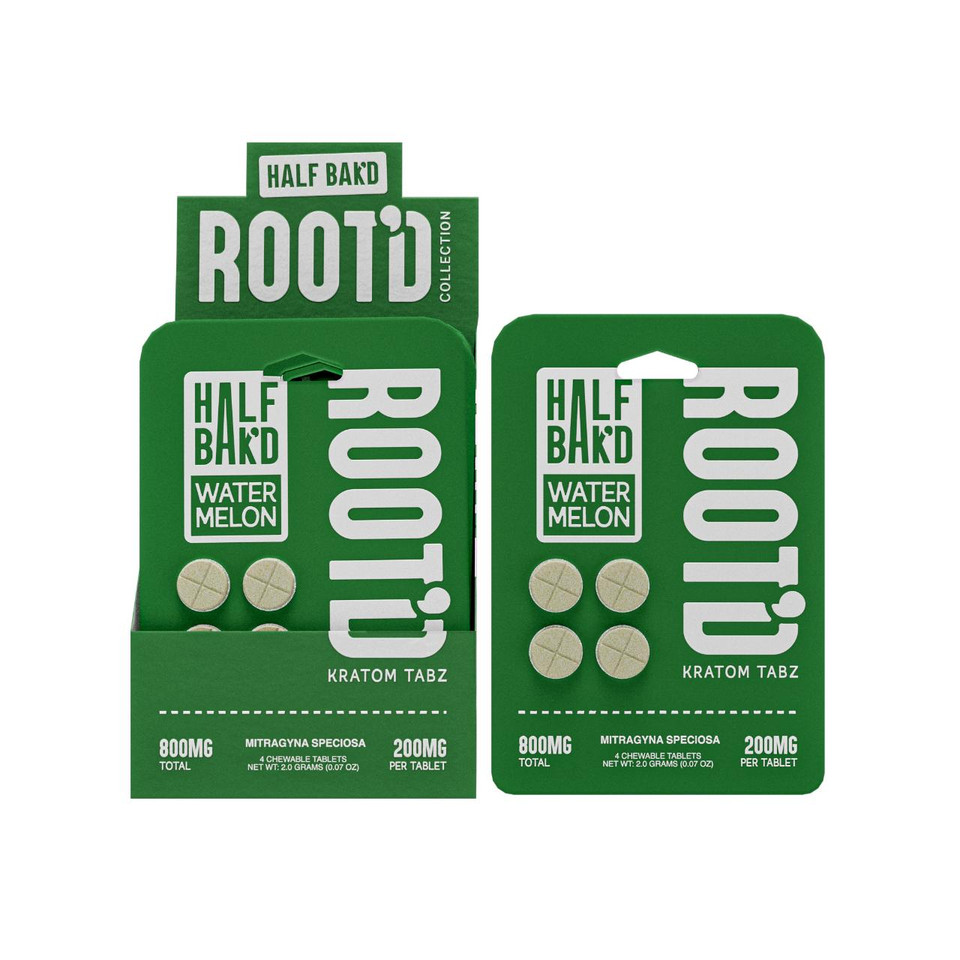 Half Bak’d ROOT’D Kratom Tablets 4CT WaterMelon