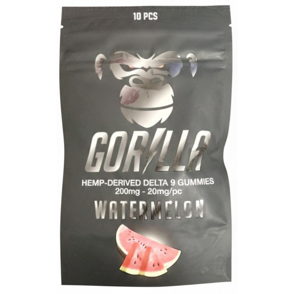 Gorilla Delta 9 THC Gummies 200MG-10PC Watermelon