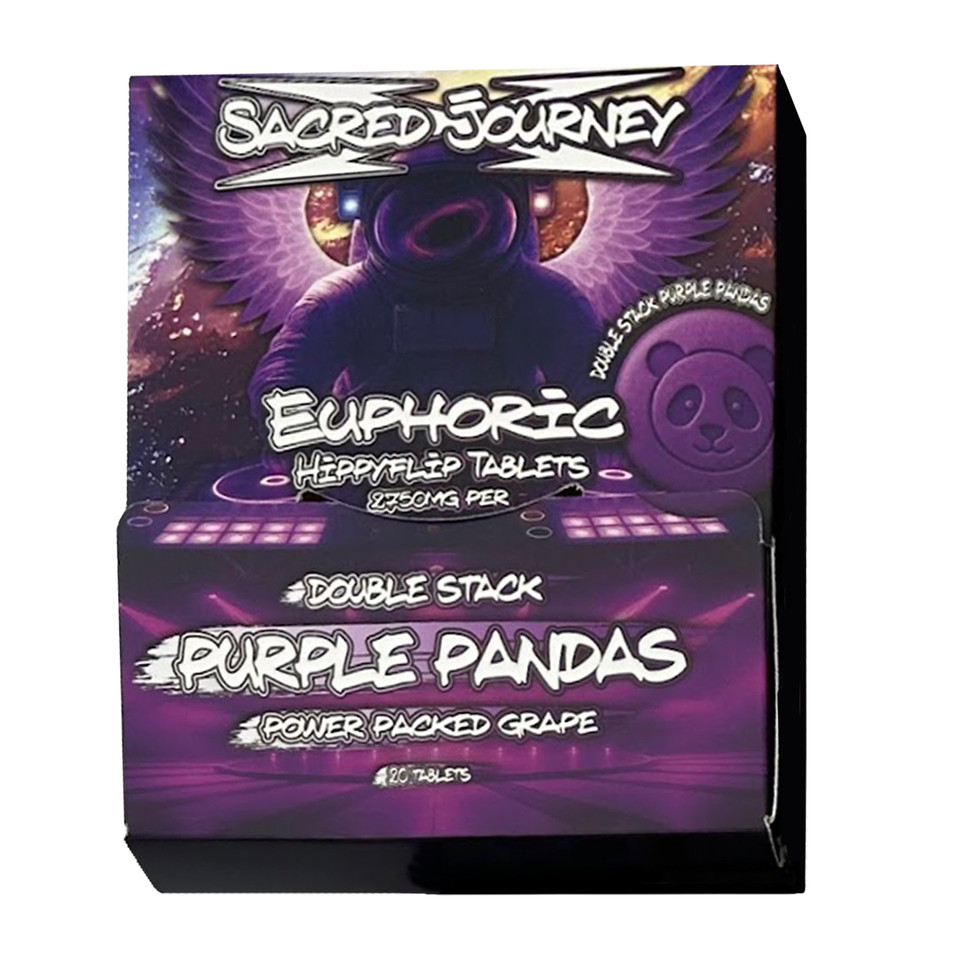 Sacred Journey Euphoric HippyFlip Mushroom Blend Tablets 2750MG - 20CT Purple Pandas Power Packed Grape