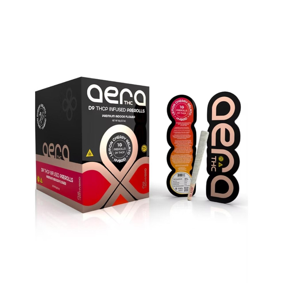 Aera THC D9 THCP Infused Preroll 1G 50CT-Lemon Cherry Gelato Hybrid