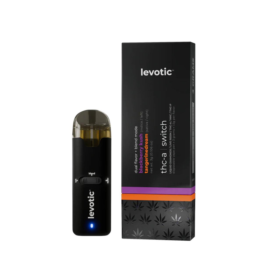 Levotic Switch THC-P HHC THC-A Liquid Diamonds Disposables 3G-Blackberry KushIndica Tangerine Dream Sativa