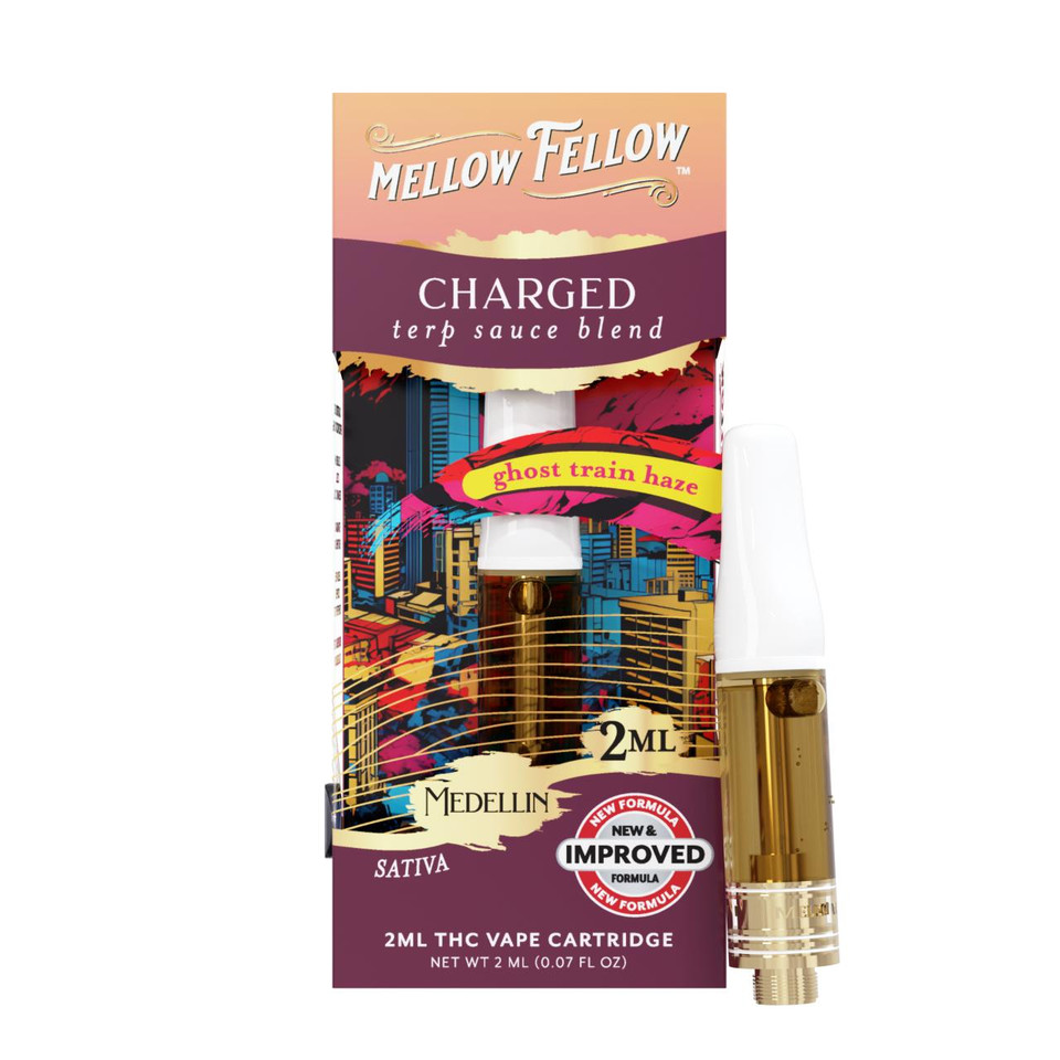 Mellow Fellow Terp Sauce Blend Cartridges 2ML Ghost Train Haze Sativa