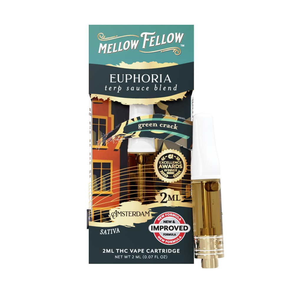 Mellow Fellow Terp Sauce Blend Cartridges 2ML Green Crack Hybrid