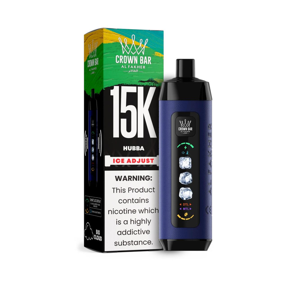 Al Fakher Crown Bar Ice Adjust 15K Puff Disposable Hubba