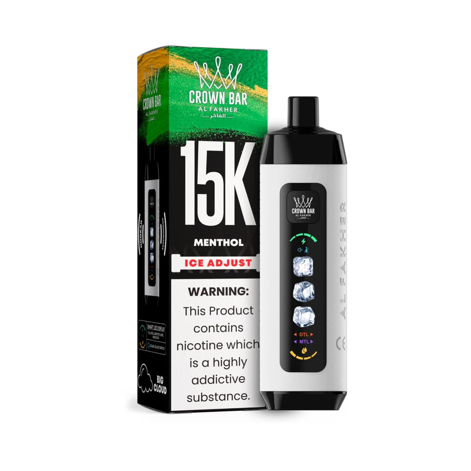 Al Fakher Crown Bar Ice Adjust 15K Puff Disposable Menthol