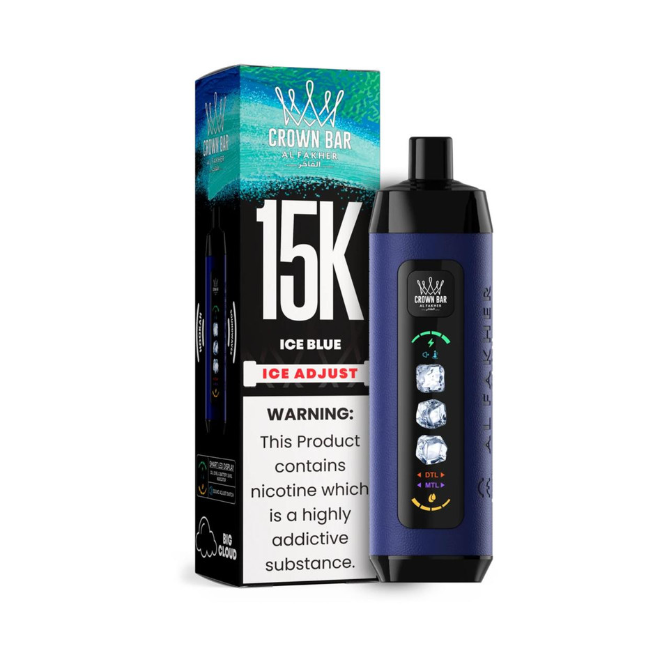 Al Fakher Crown Bar Ice Adjust 15K Puff Disposable Ice Blue