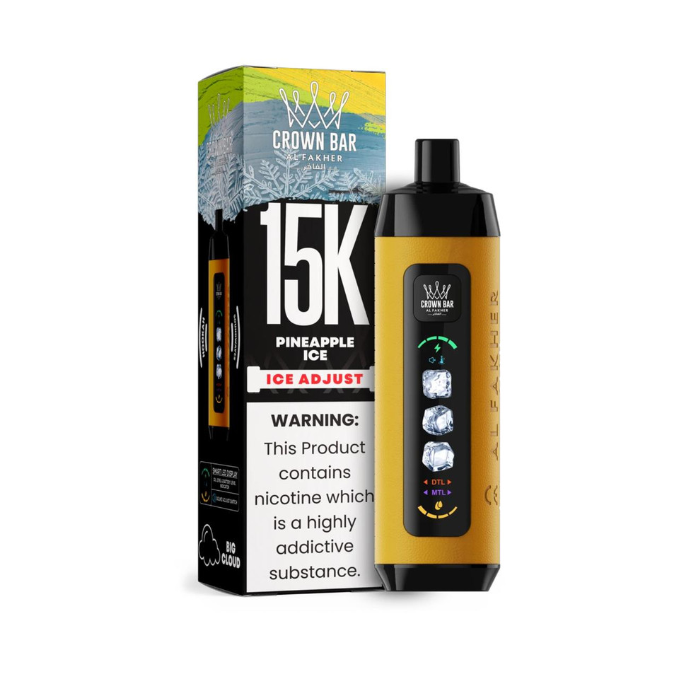 Al Fakher Crown Bar Ice Adjust 15K Puff Disposable Pineapple Ice