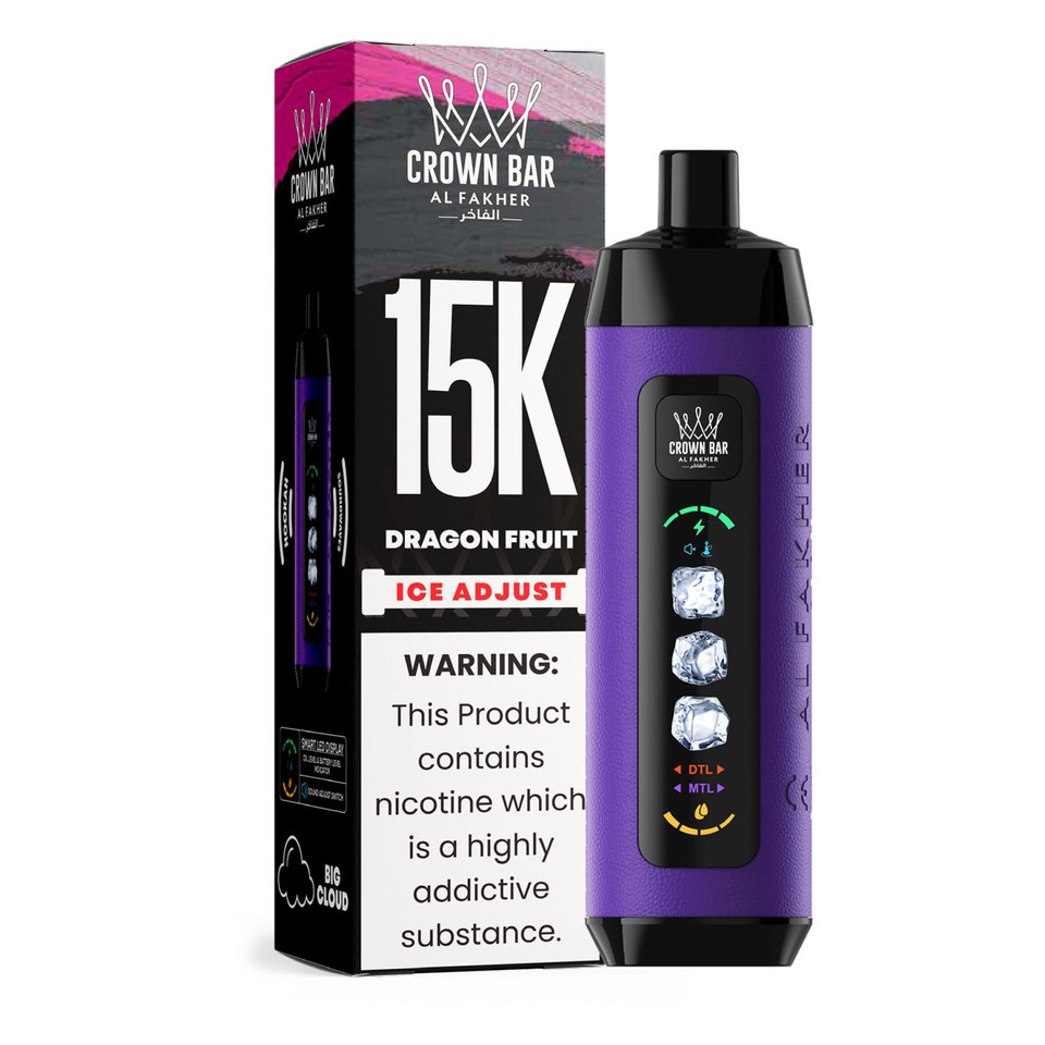 Al Fakher Crown Bar Ice Adjust 15K Puff Disposable Dragon Fruit
