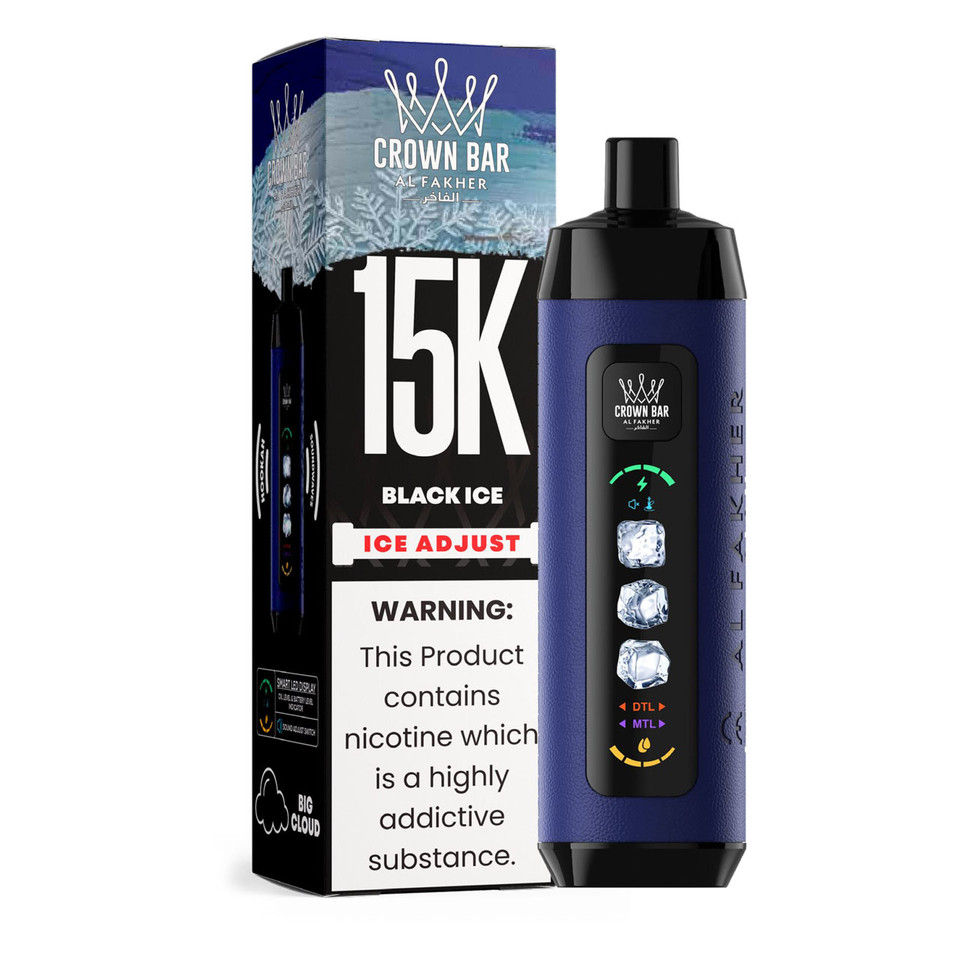 Al Fakher Crown Bar Ice Adjust 15K Puff Disposable Black Ice