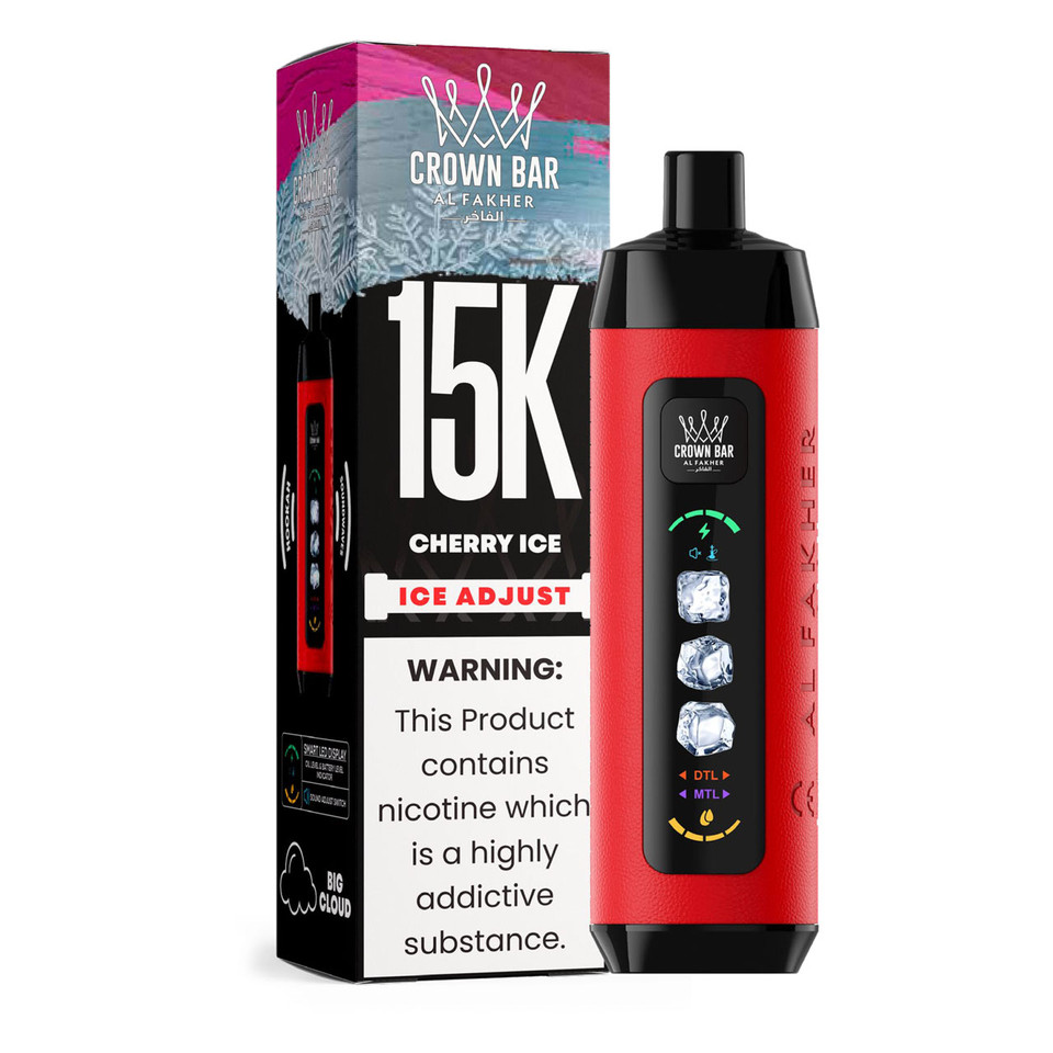 Al Fakher Crown Bar Ice Adjust 15K Puff Disposable Cherry Ice