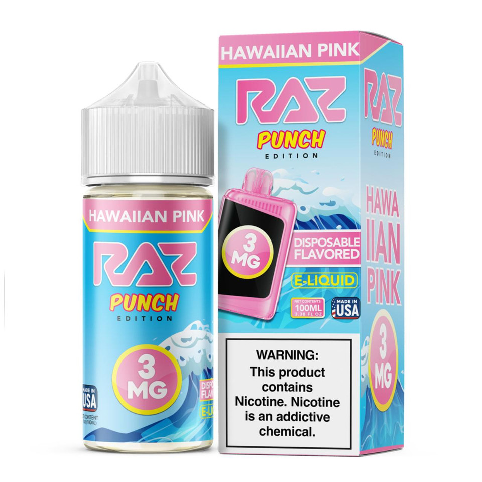 Pod Juice X Raz Punch Edition Hawaiian Pink Tobacco Free Nicotine 100ML E-Juice