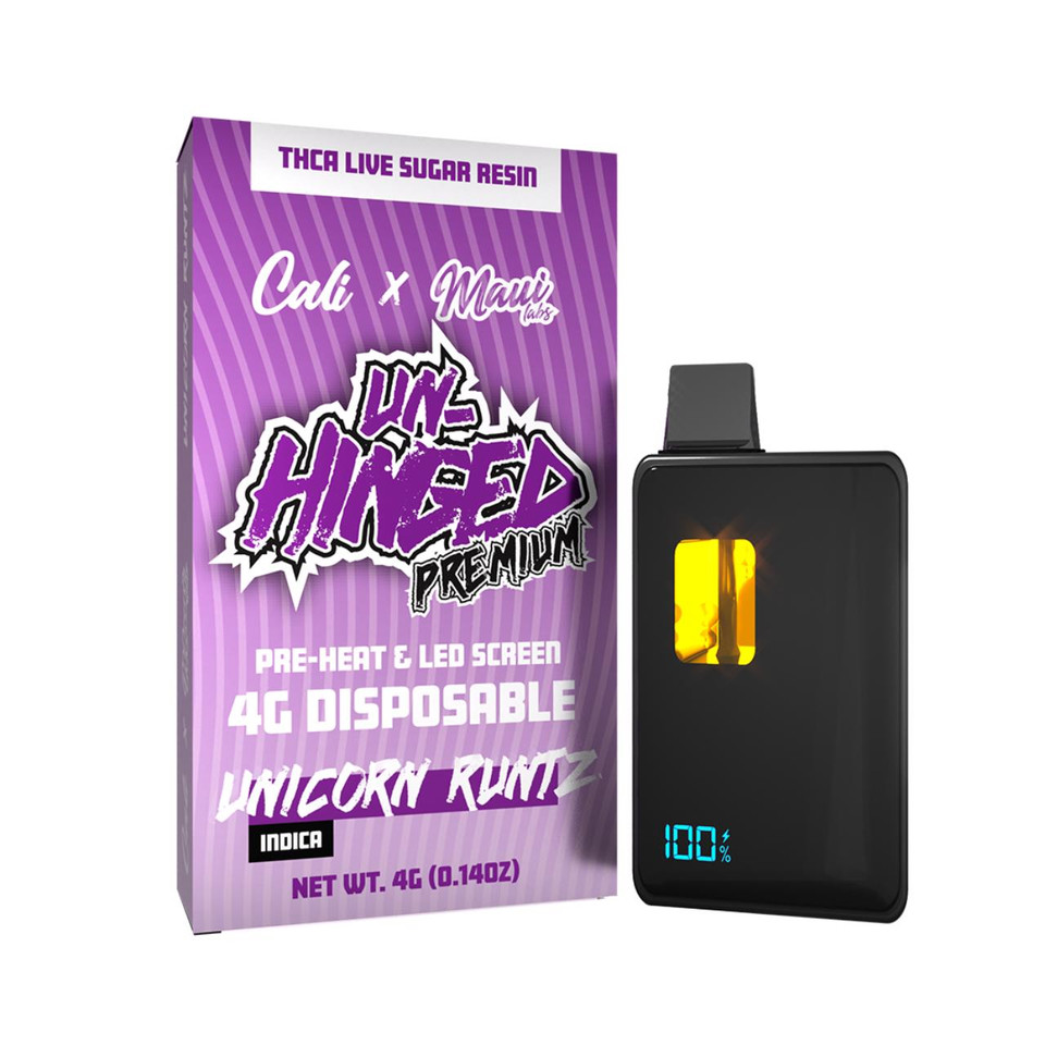 Cali X Unhinged Pre-Heat Premium Disposables 4G-Unicorn Runtz