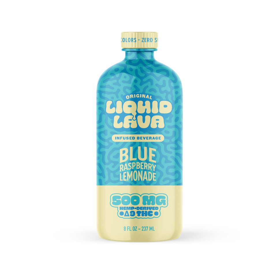 Liquid Lava THC Infused Beverage 500MG-8 OZ Blue Raspberry Lemonade