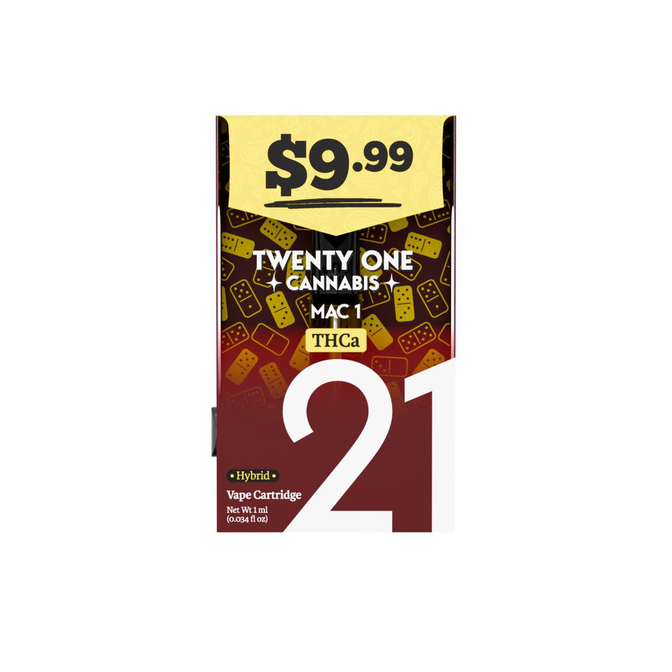 Twenty One THCA Pre Priced Cartridges 1G-Mac 1 Hybrid