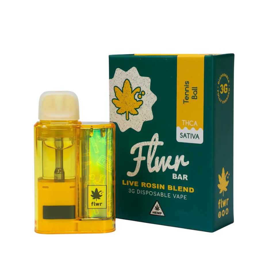 Flwr Bar THCA Live Rosin Blend DIsposables 3G Tennis Ball Sativa