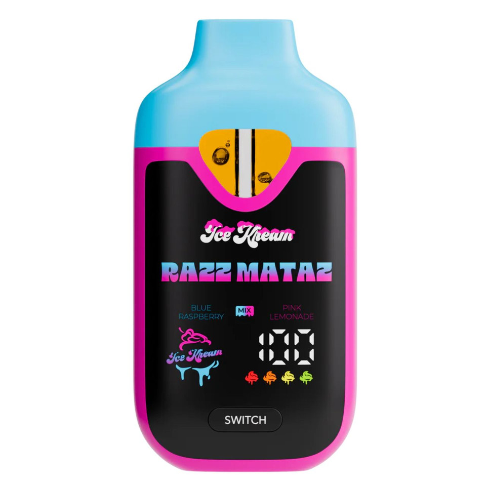 ICE KREAM Trio THCP Disposables 3.5G-Razz Matz Blue Raspberry-Sativa Pink Lemonade-Sativa