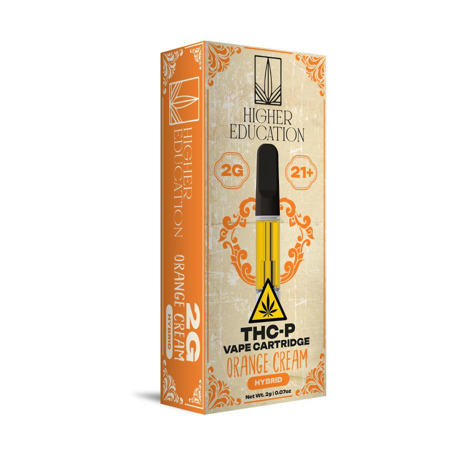 Higher Education THCP Vape Cartridges 2G Orange Cream Hybrid