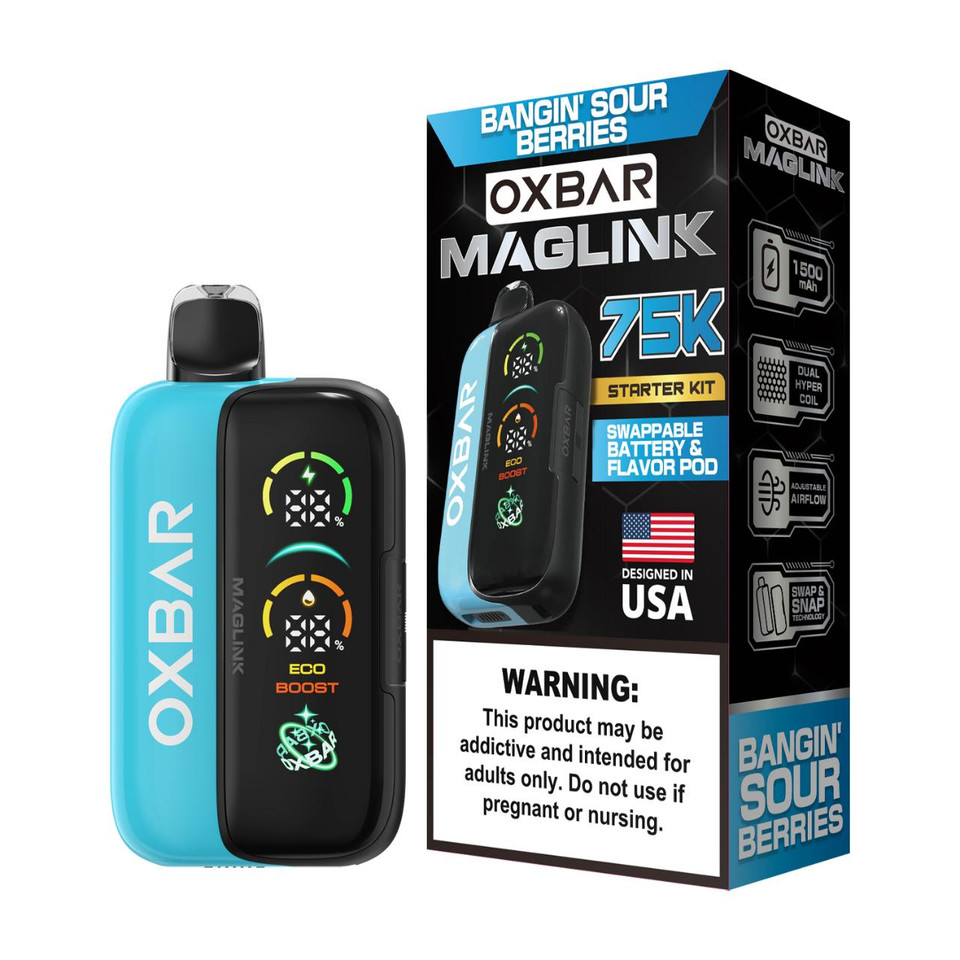 Oxbar Maglink Nixodine Kit 75K Puff Disposable Bangin Sour Berries
