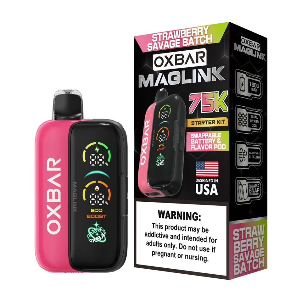 Oxbar Maglink Nixodine Kit 75K Puff Disposable Strawberry Savage Batch