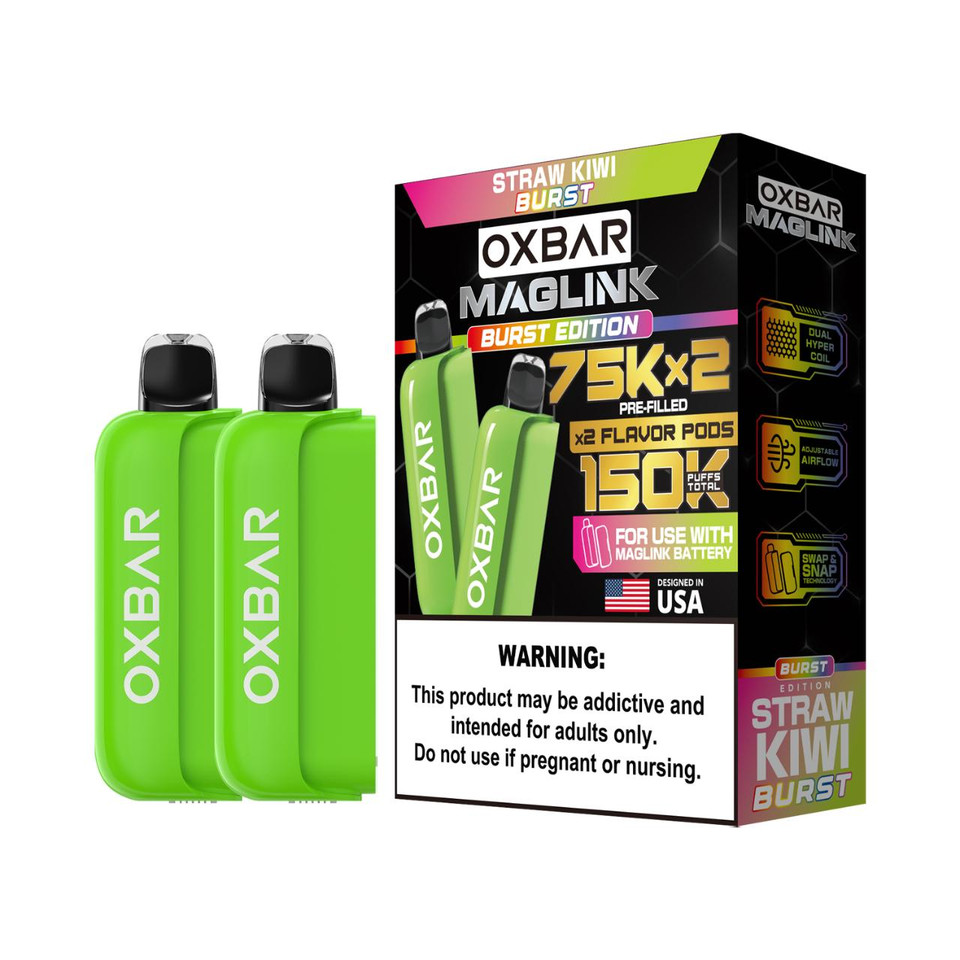 Oxbar Maglink Nixodine 75K Replacement Pod Cartridge 2PK-Straw Kiwi Burst