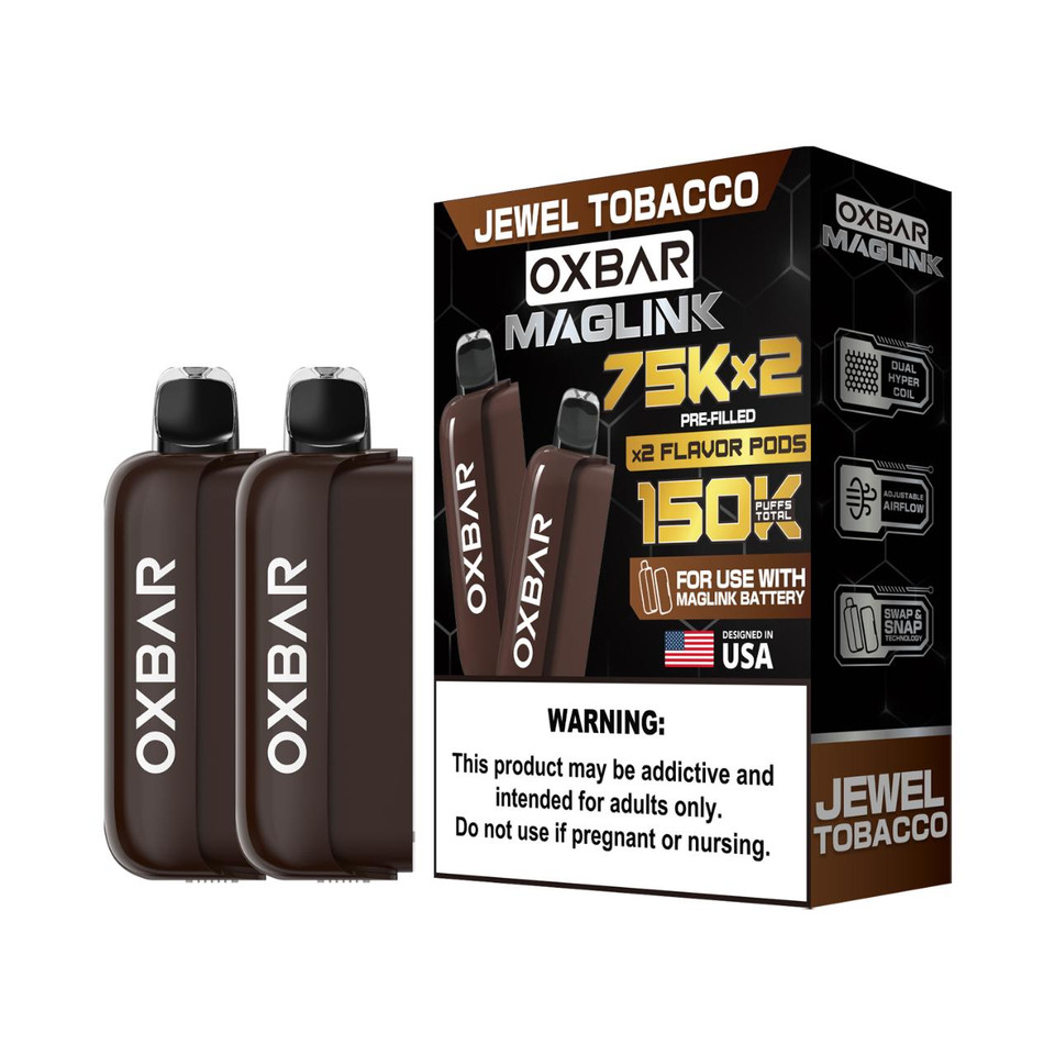 Oxbar Maglink Nixodine 75K Replacement Pod Cartridge 2PK-Jewel Tobacco