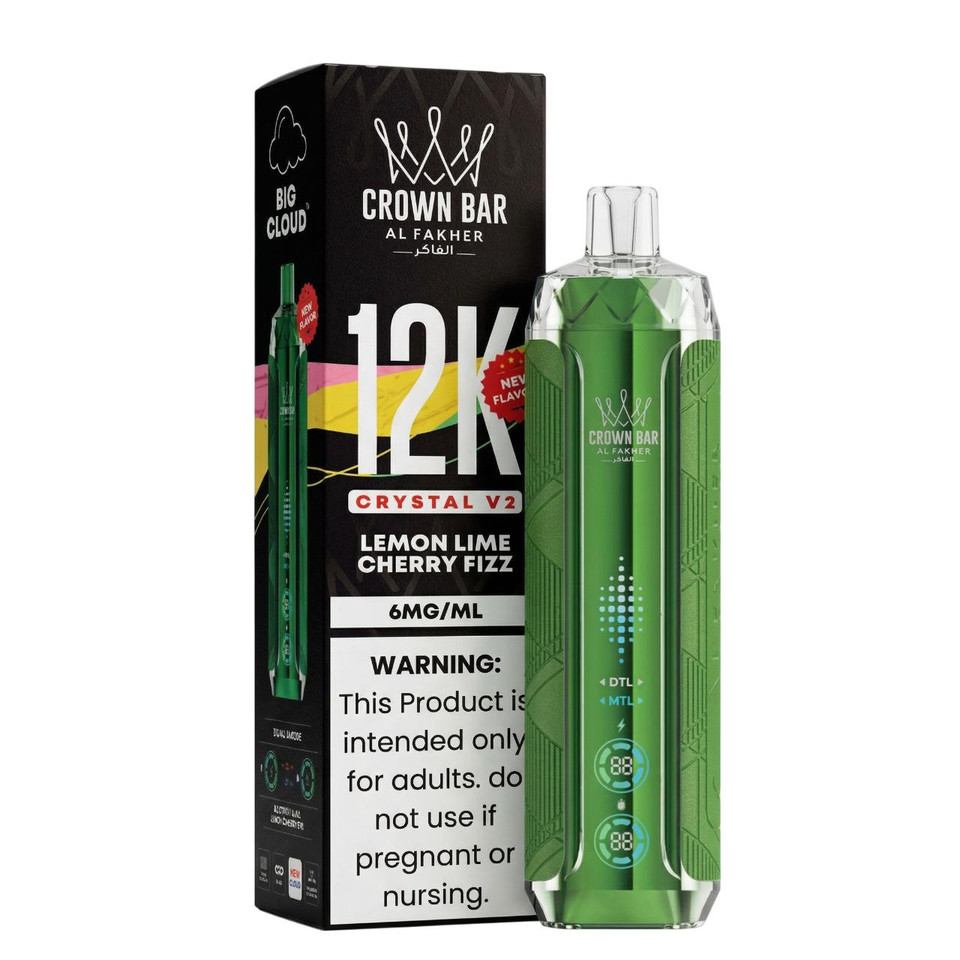 Al Fakher Crown Bar Crystal V2 12K Puff Disposable-Lemon Lime
