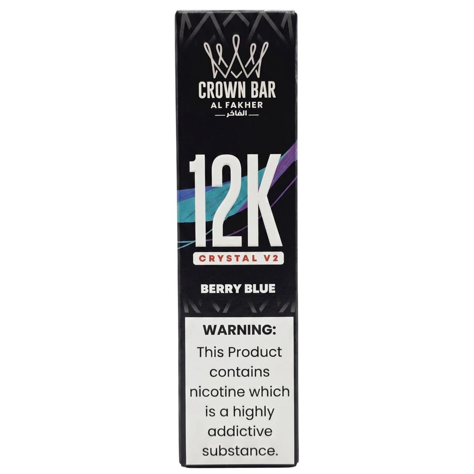 Al Fakher Crown Bar Crystal V2 12K Puff Disposable Berry Blue