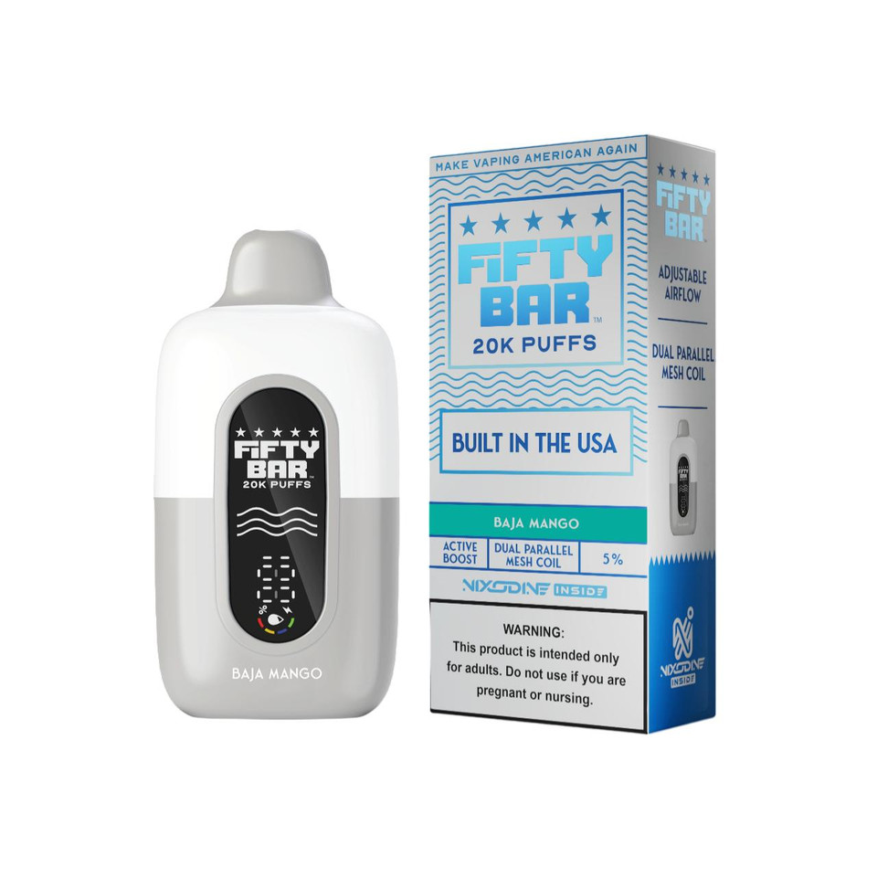 Fifty Bar Nixodine V2 20000 Puff Disposable Baja Mango