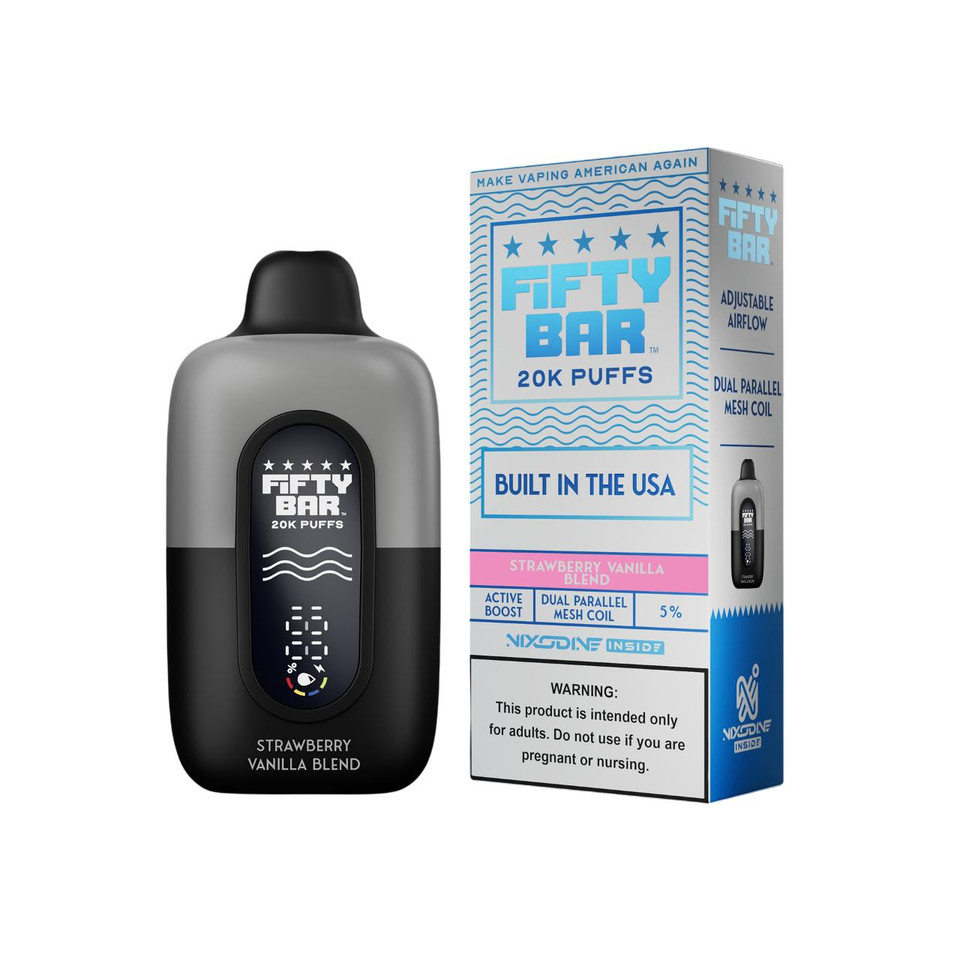 Fifty Bar Nixodine V2 20000 Puff Disposable Strawberry Vanilla Blend