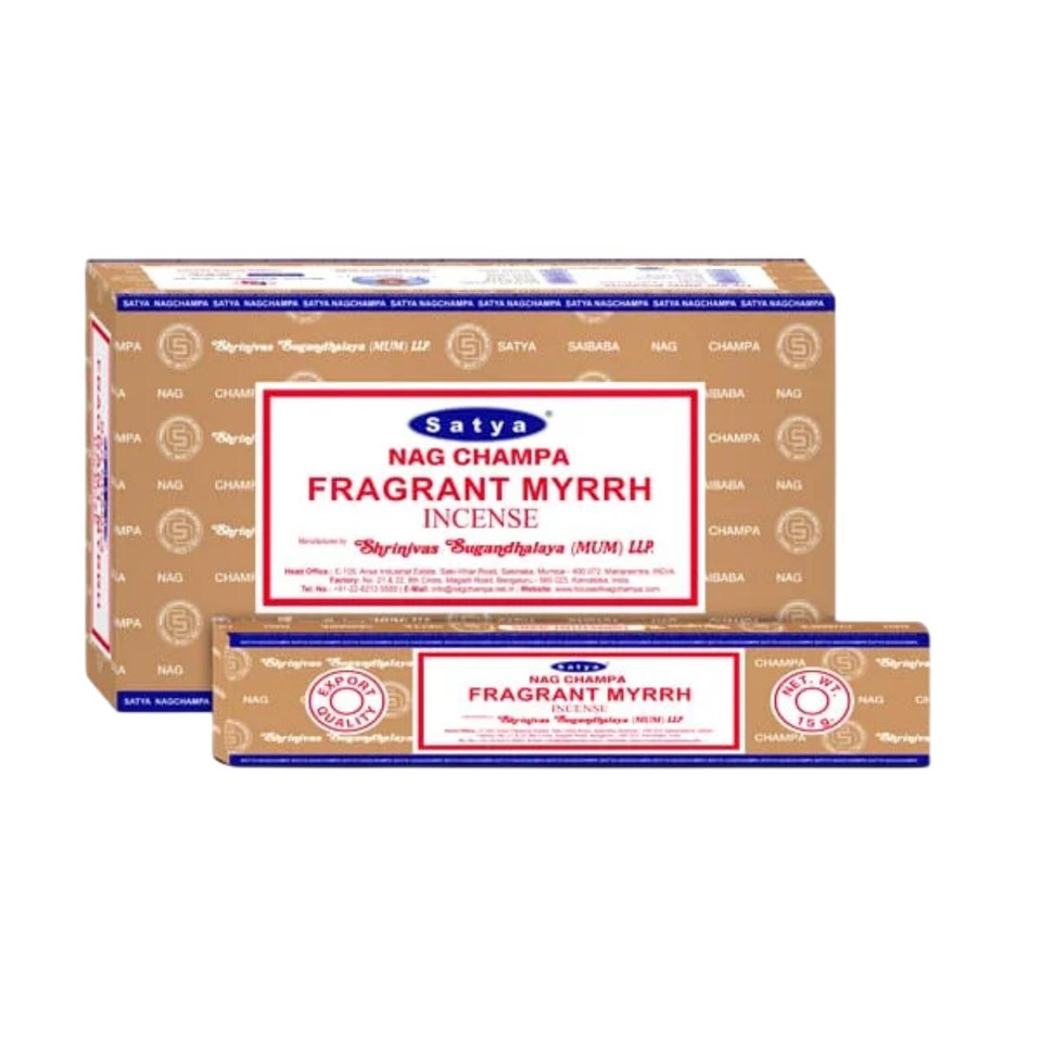 Satya Nag Champa Incense 15G X 12PK Fragrant Myrrh