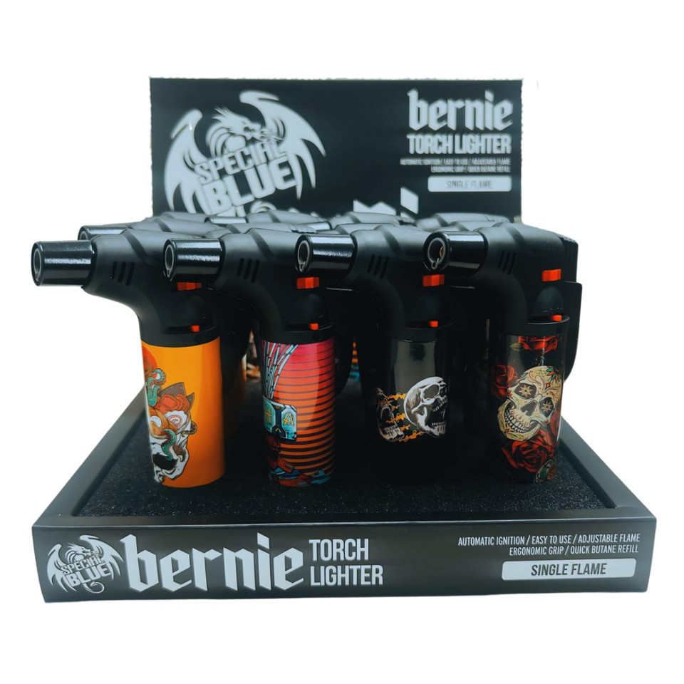 SPECIAL BLUE TORCH 12CT-BERNIE SKULLS & ROSES II- LT167M
