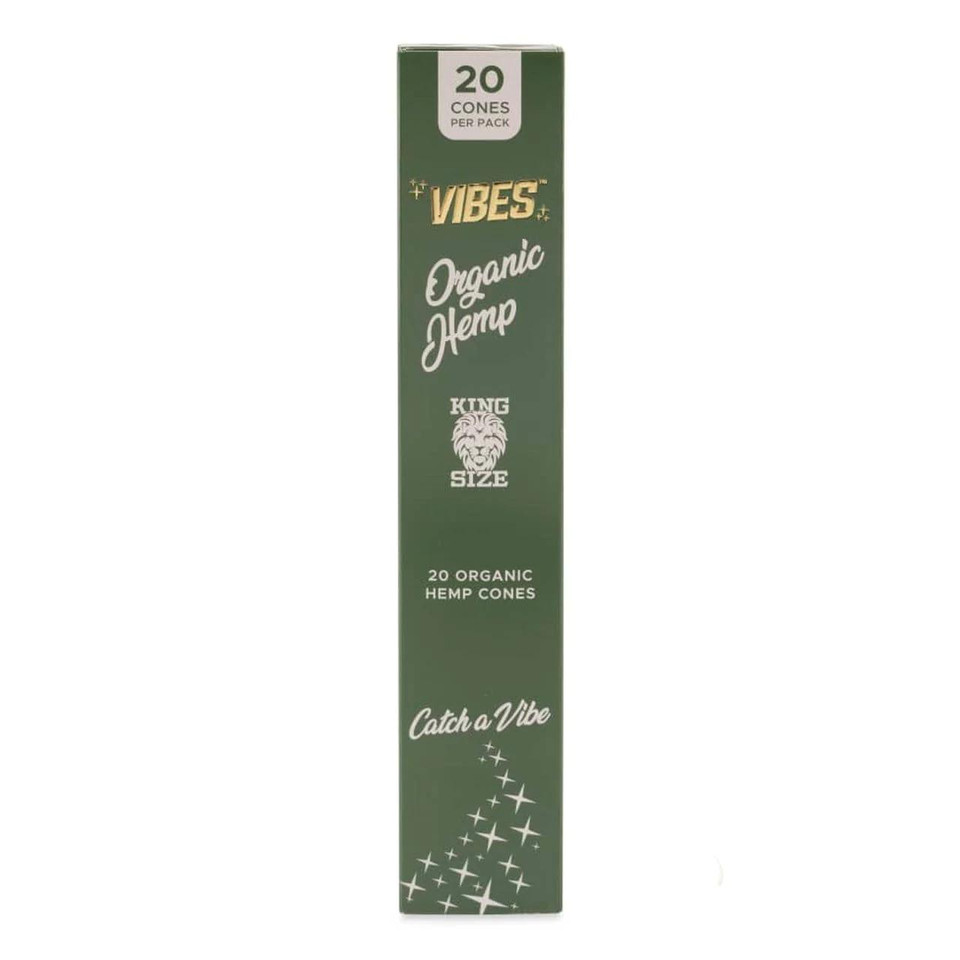 VIBES KING SIZE CONES 1PK-20CT ORGANIC HEMP